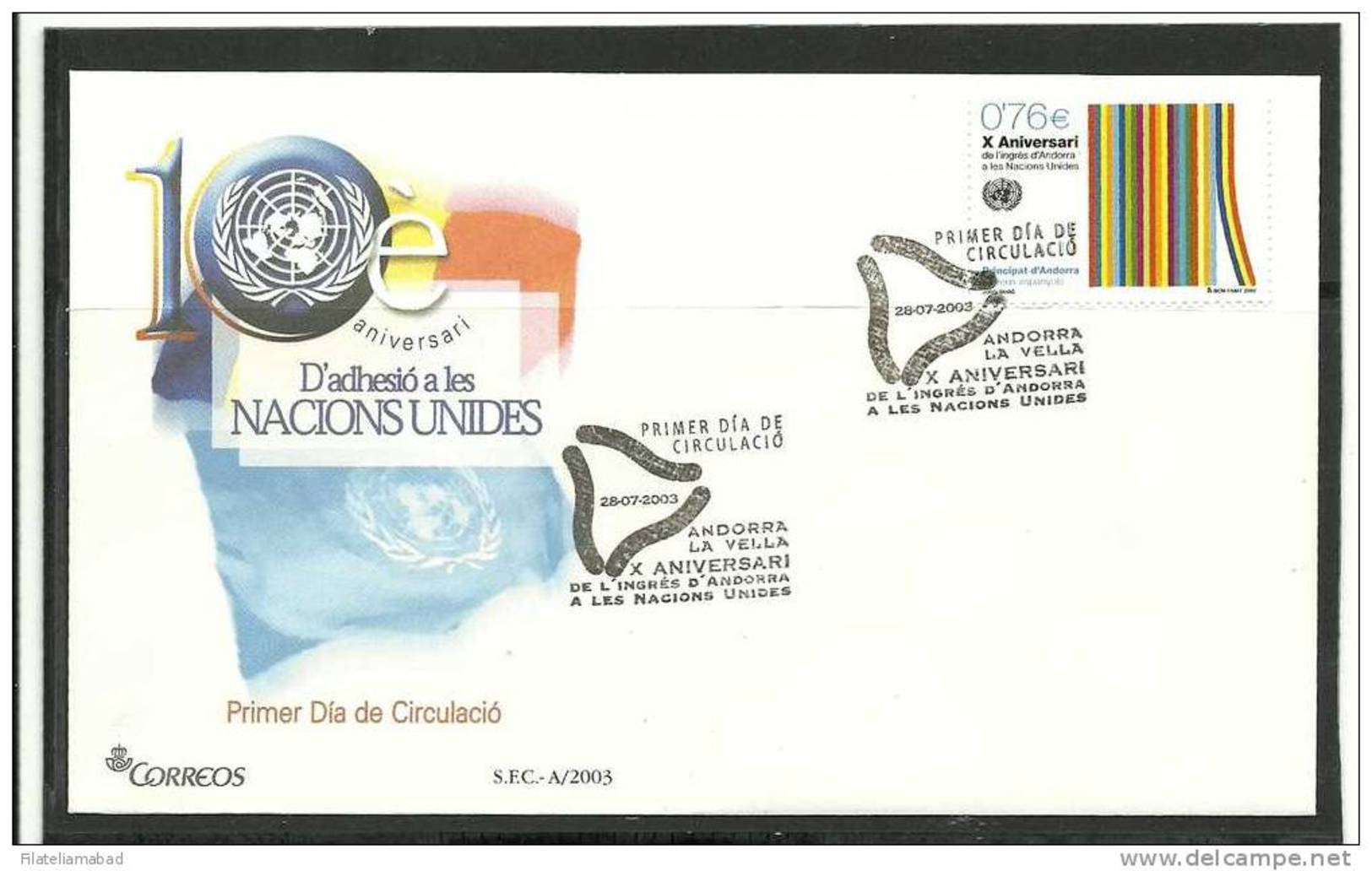 ANDORRA- SOBRE DE PRIMER DIA O SIMILAR EDIFIL Nº 308 - Unused Stamps