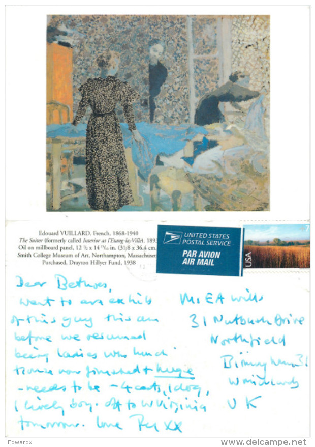 Edouard Vuillard, Art Painting Postcard Posted 2003 Stamp - Paintings