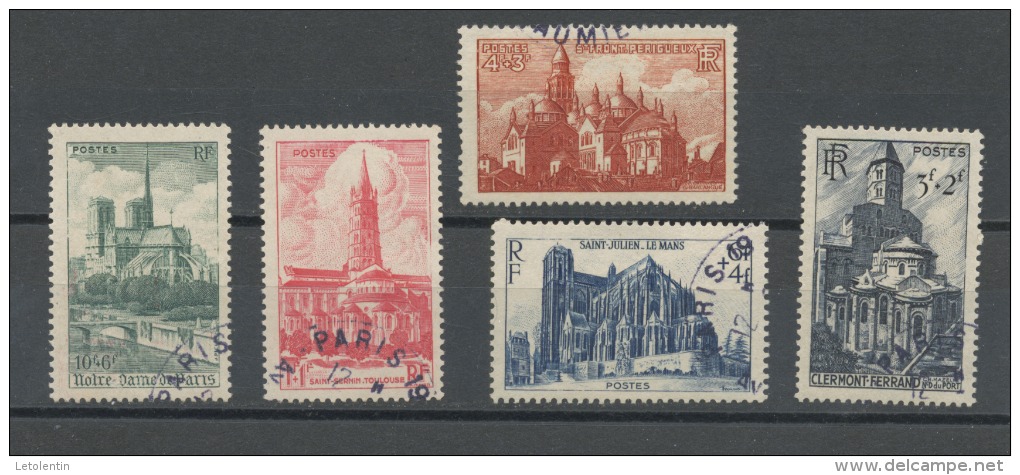 FRANCE -  CATHEDRALES ET BASILIQUES - N° Yvert 772/776 Obli. - Gebraucht