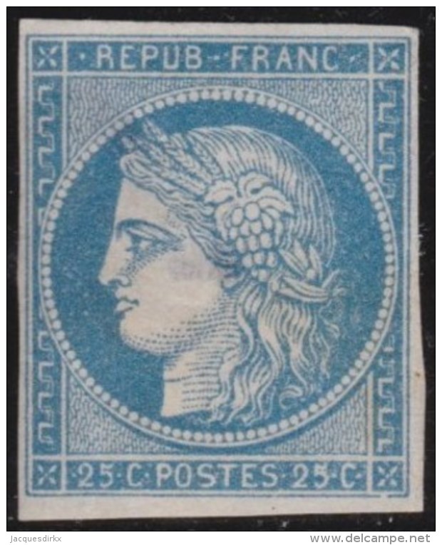 France   .   Yvert  4      .     (*)         .       Pas De Gomme Et Endroit Aminci - 1849-1850 Cérès