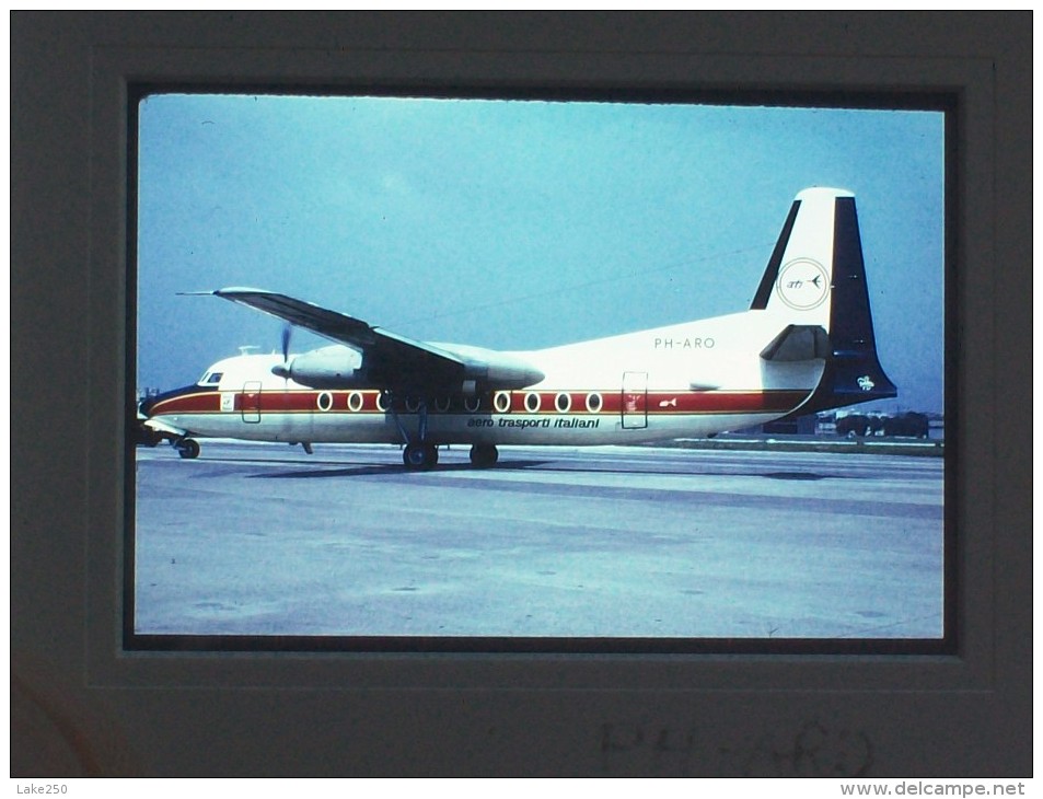 DIAPOSITIVA / SLIDE  FOKKER F 27 ATI AERO TRASPORTI ITALIANI (ITALIAN COMPANY)PH-ARO - Diapositive