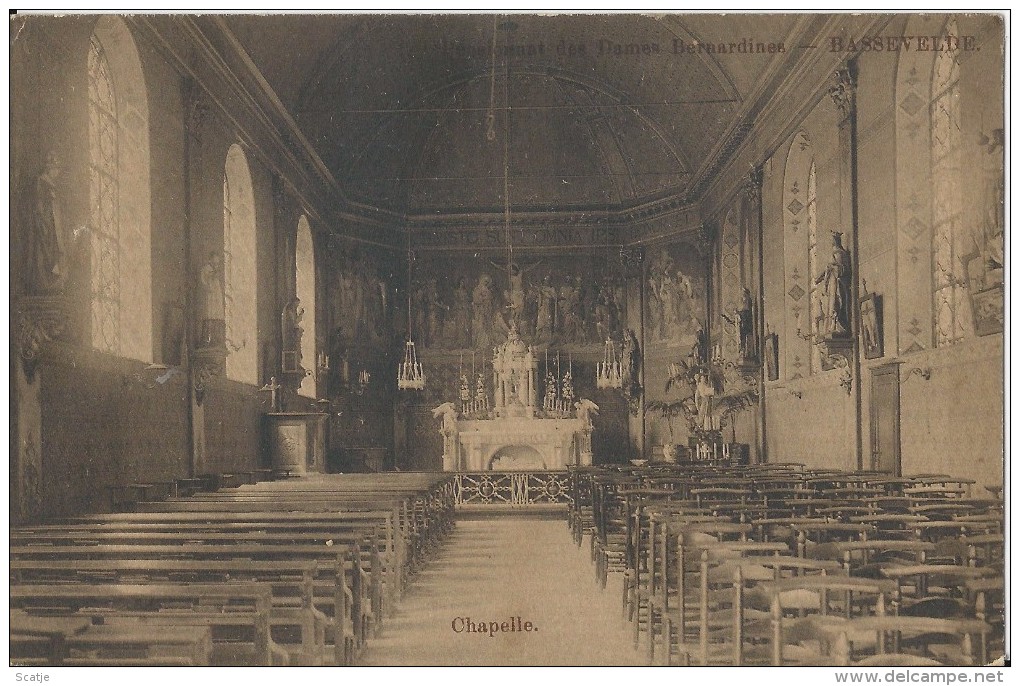 Bassevelde   -   Chapelle   -  19-19   Mooi Poststuk,  Stempel:  Belgique - België  19  -  19  -  Naar  Rouselaer - Assenede