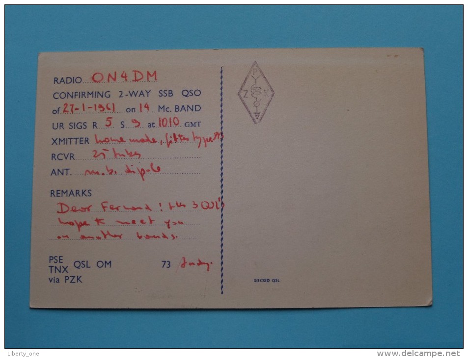 POLAND ( SP5PO ) Andrzej Gamdzyk Warszawa 25 - CB Radio - 1961 ( Zie Foto Voor Details ) - Amateurfunk