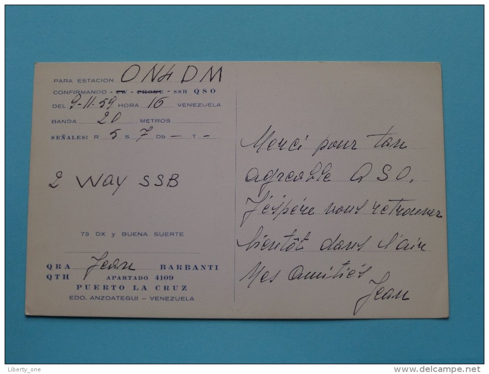VENEZUELA ( YV-6-BR ) Puerto La Cruz - CB Radio - 1959 ( Zie Foto Voor Details ) - Radio Amateur