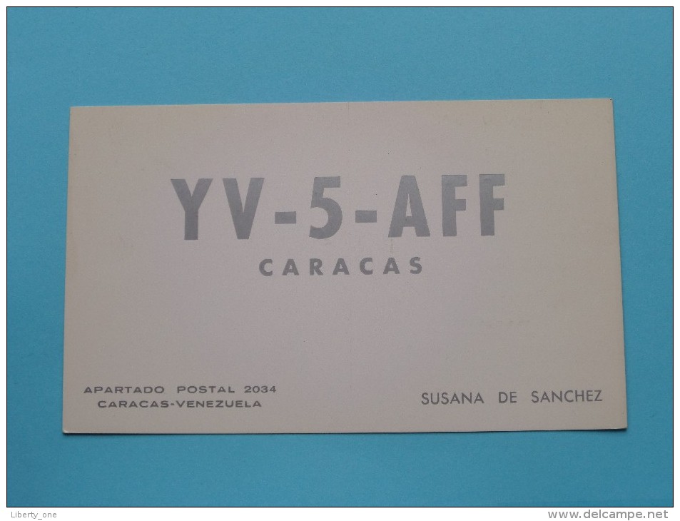 VENEZUELA ( YV-5-AFF ) Caracas Susana De Sanchez - CB Radio - 1959 ( Zie Foto Voor Details ) - Radio Amateur