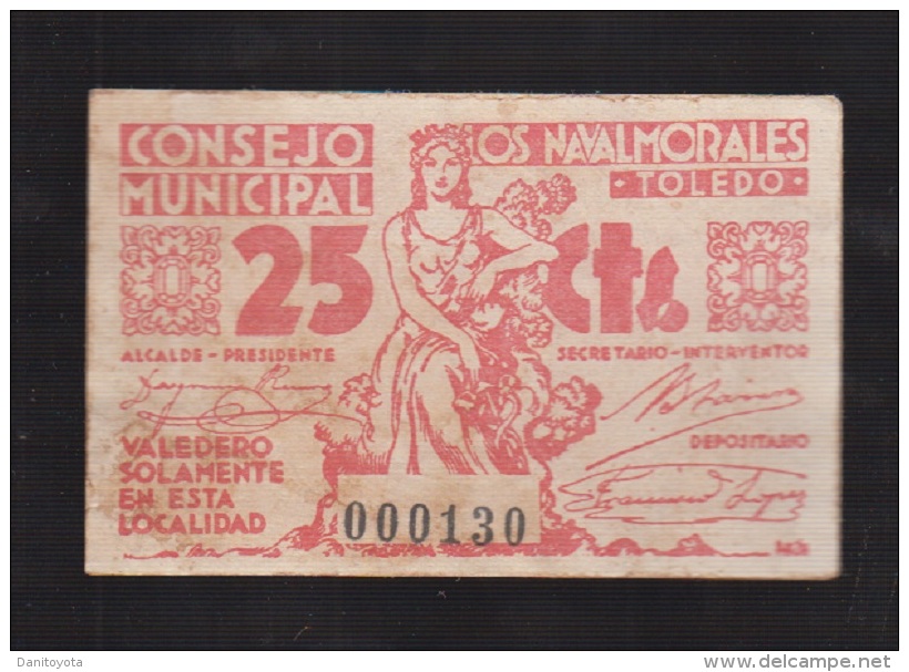 LOS NAVALMORALES (TOLEDO).25 CTS ROJO CONSEJO MUNICIPAL. - Other & Unclassified