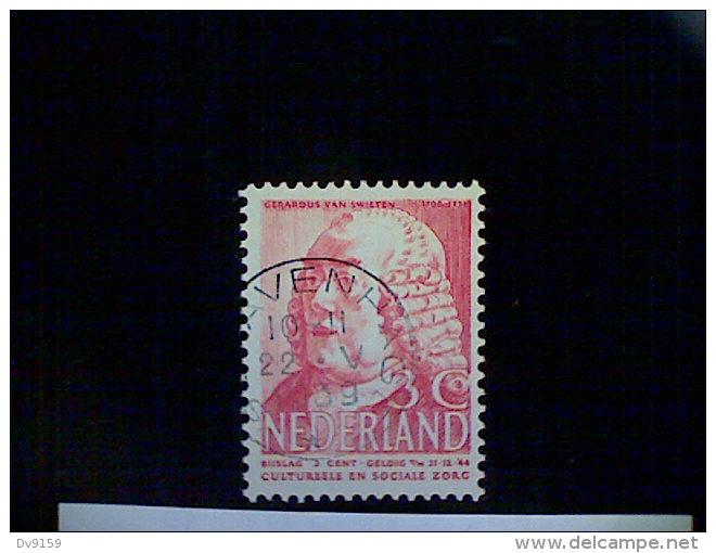 Netherlands, Scott #B115, Used (o), 1939 Semi-postal, Cultural Social Relief Series, Van Swieten, 3(+3) Cts, Vermillion - Gebraucht