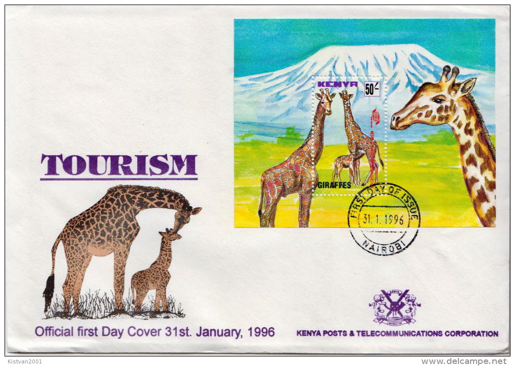 Kenya SS On FDC - Giraffen