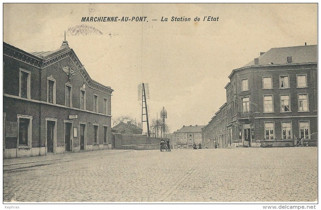 MARCHIENNE-AU-PONT : La Station De L'Etat - Cachet De La Poste 1916 - Charleroi