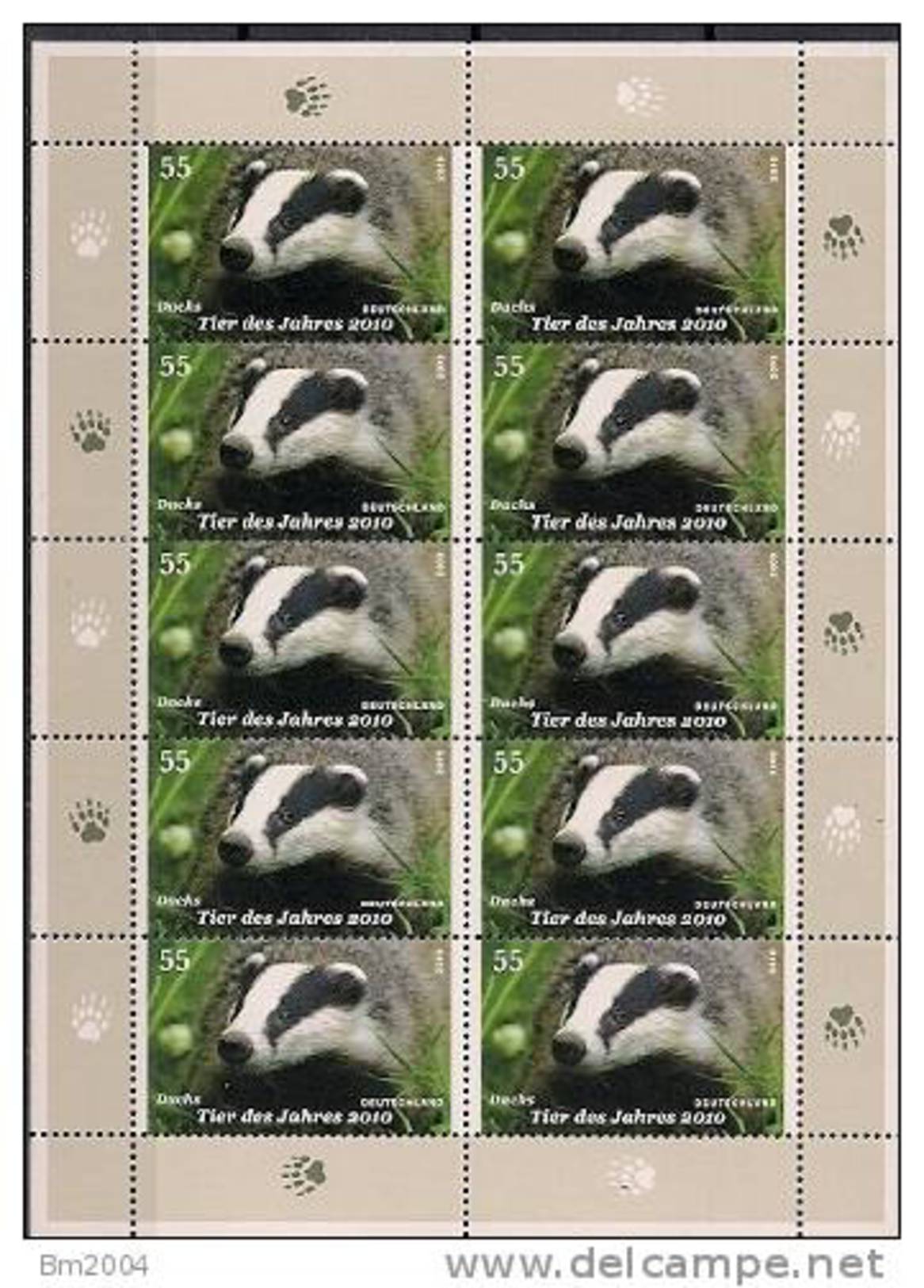 2009  Allem. Fed. Mi. 2767**MNH  Sheet   Dachs (Meles Meles) - Sonstige & Ohne Zuordnung