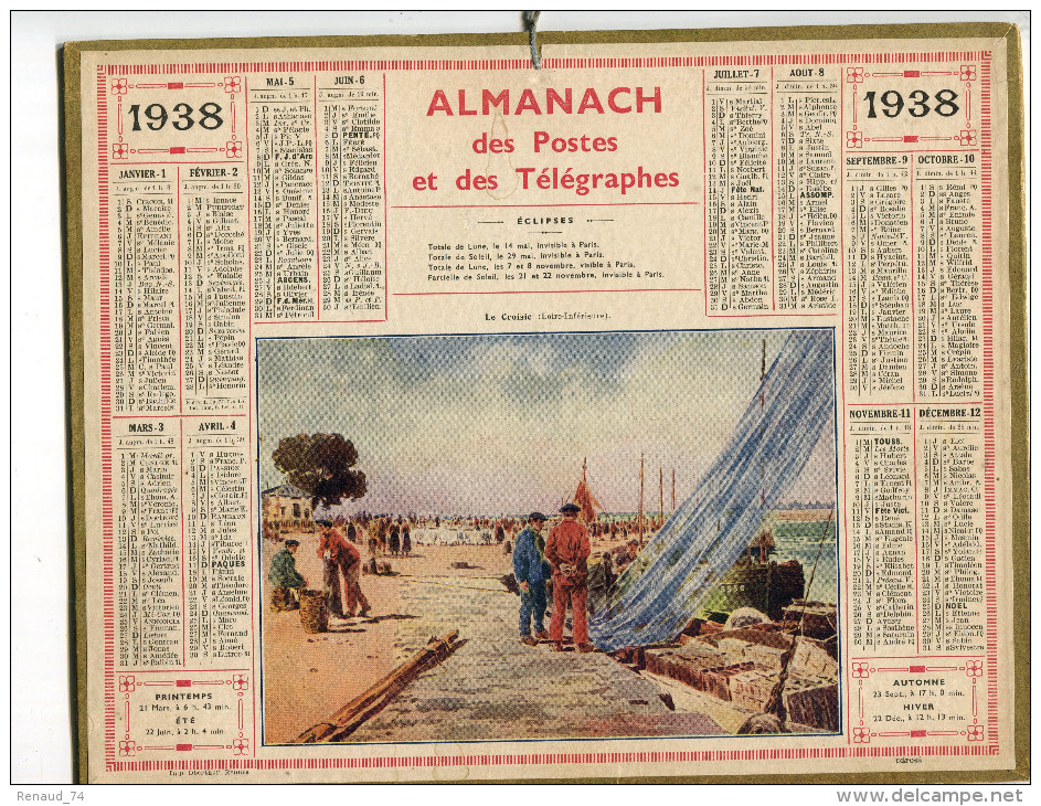 Almanach Postal Et Télégraphique 1938 - Grand Format : 1921-40