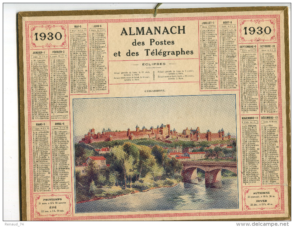 Almanach Postes Et Télégraphes 1930 - Grand Format : 1921-40