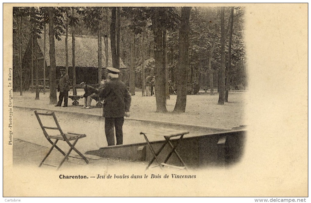 94 CHARENTON Jeu De Boules Dans Le Bois De Vincennes  Carte Précurseur Edit.Davignon Le Raincy - Parks, Gardens