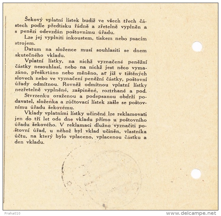 K9486 - Czechoslovakia (1928) Volenice (postal Money Order - 5 Kc); Account Owner: Supportive Association For The Blind - Behinderungen