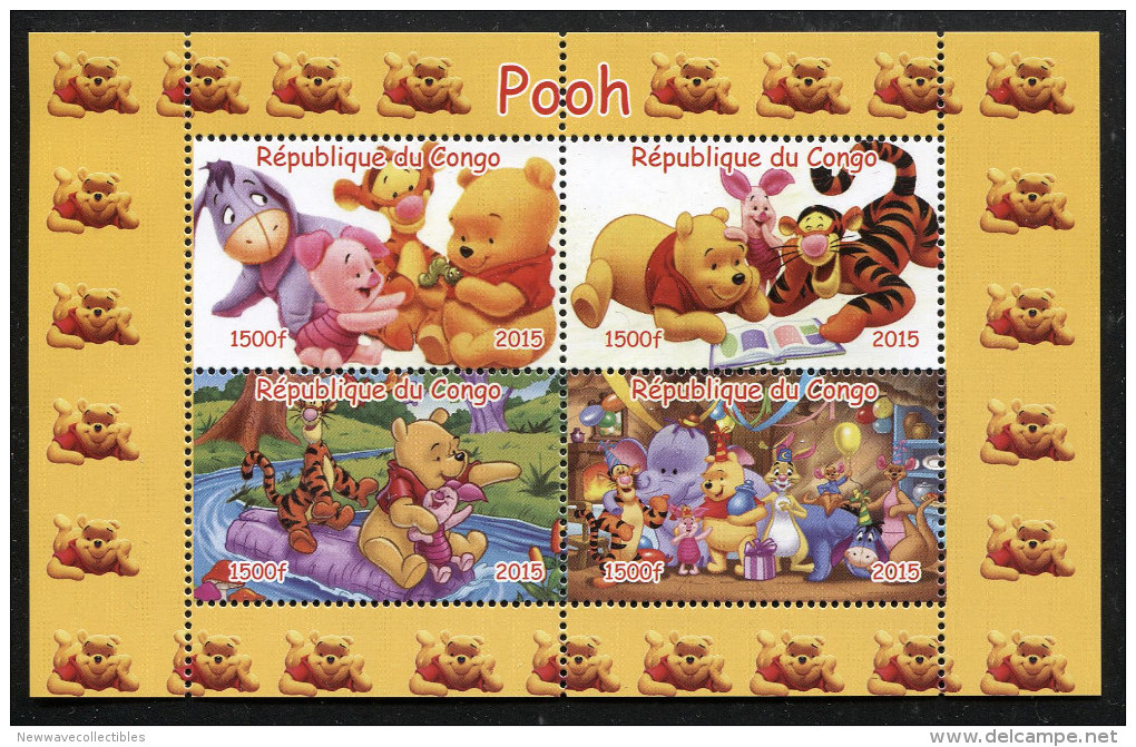 DISNEY,WINNIE THE POOH,**NEW ISSUE** On SOUVENIR SHEET 4 STAMPS,MNH,Mint,#DA106 - Disney