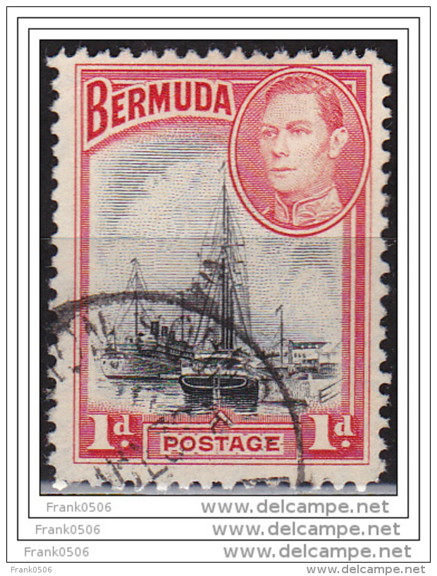 Bermuda 1938, KGVI, Hamilton Harbor, 1d, Used - Bermuda