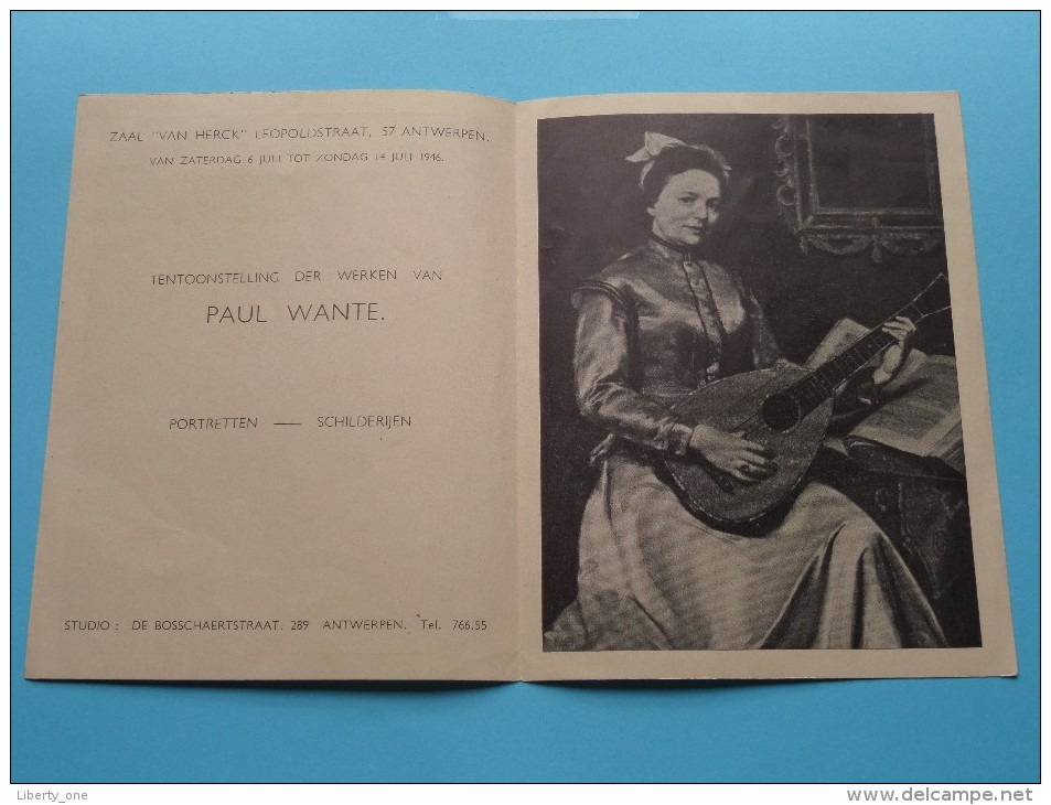 Expo Des Oeuvres De PAUL WANTE Portraits Peintures - Anno 1946 ( Atelier ANVERS ) ( Details - Zie Foto's ) ! - Sonstige & Ohne Zuordnung