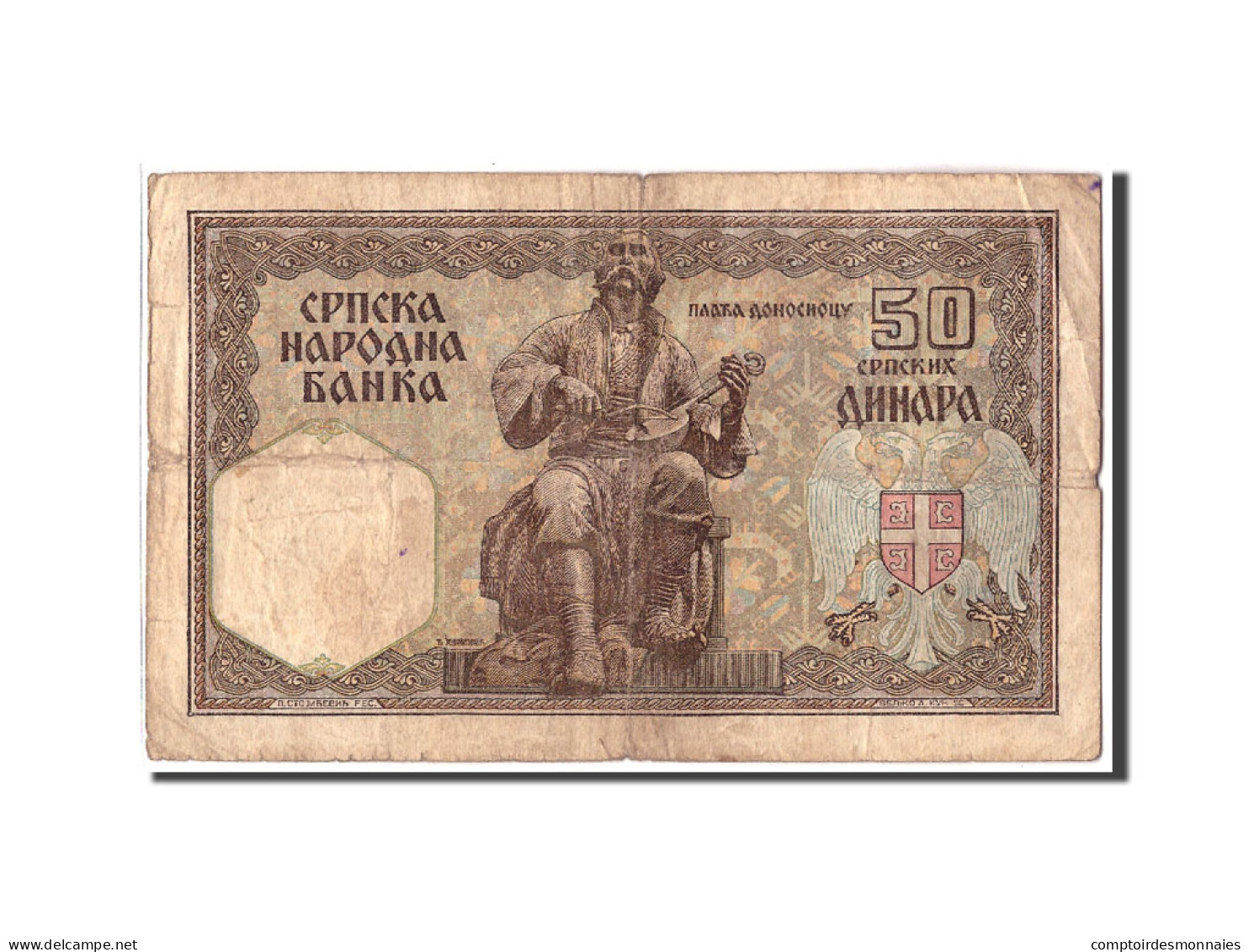 Billet, Serbie, 50 Dinara, 1941, 1941-05-01, KM:26, B+ - Serbie