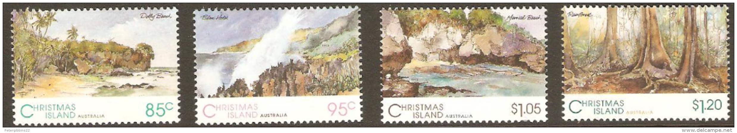 Christmas Islands 1993 SG 378-81 Scenic Views Um - Christmaseiland