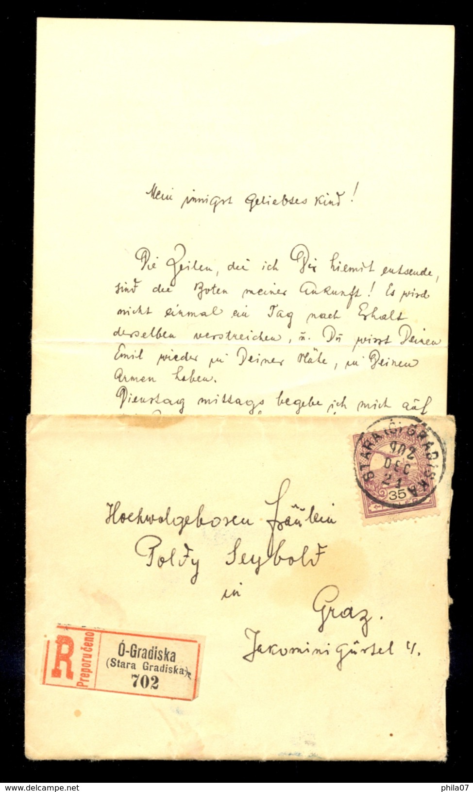 Hungary, Croatia - Small Size Registered Sent Letter / 3 Scans - Other & Unclassified