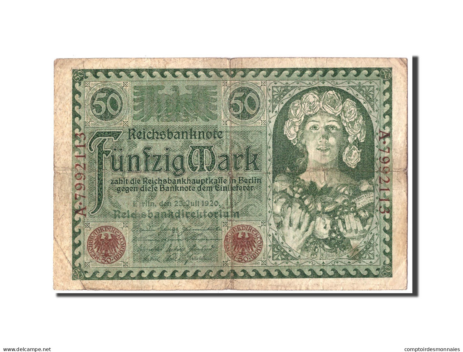 Billet, Allemagne, 50 Mark, 1920, 1920-07-23, KM:68, B+ - 50 Mark