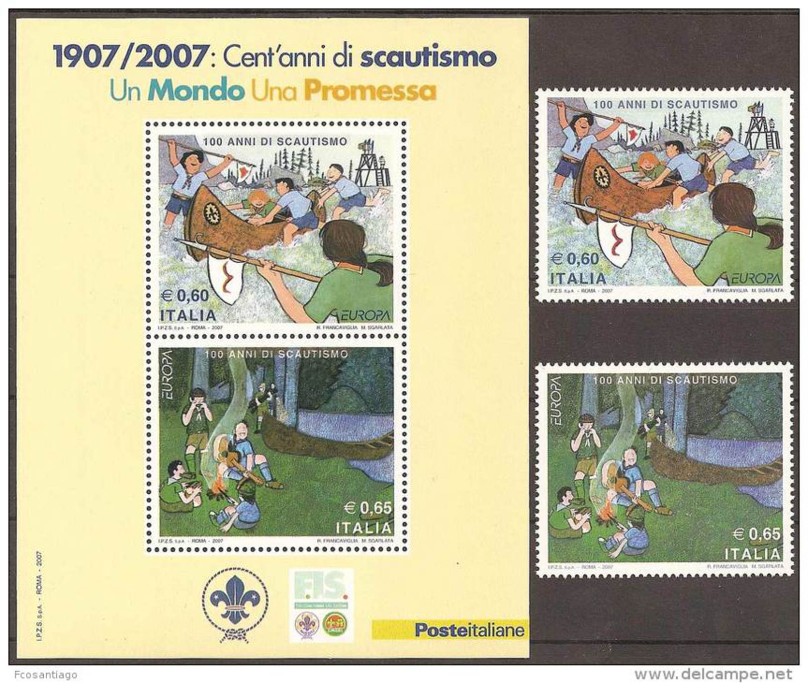 EUROPA CEPT - ITALIA 2007 - Yvert #2933/2934+H43 - MNH ** - 2007