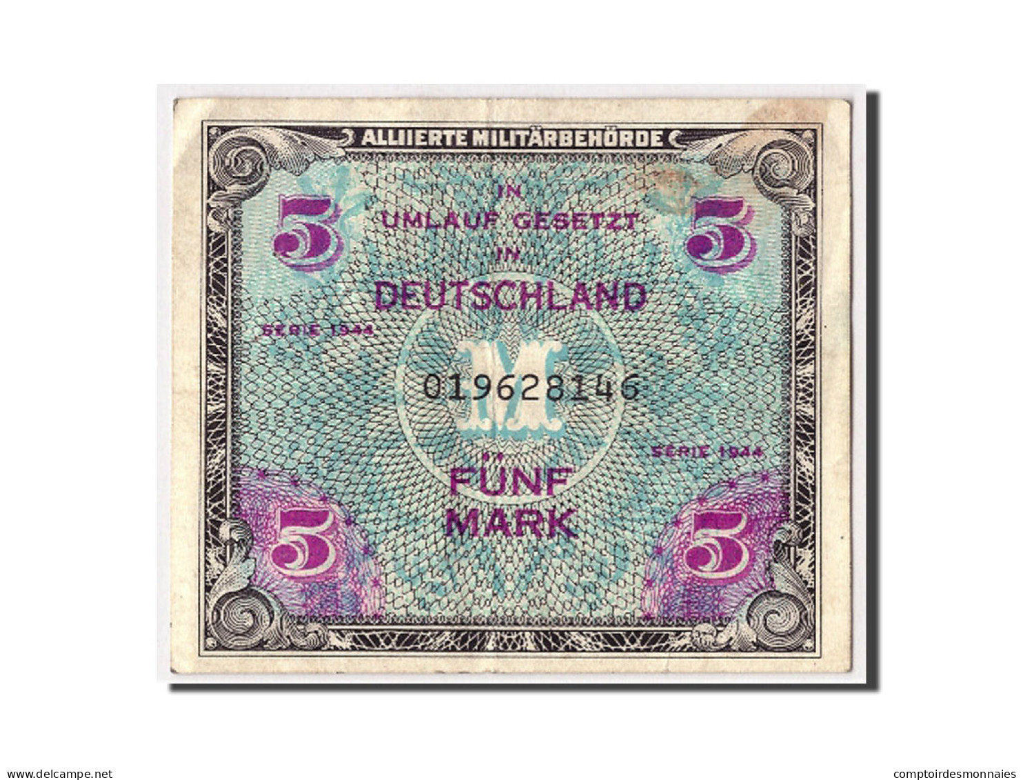 Billet, Allemagne, 5 Mark, 1944, KM:193a, TB+ - 5 Mark