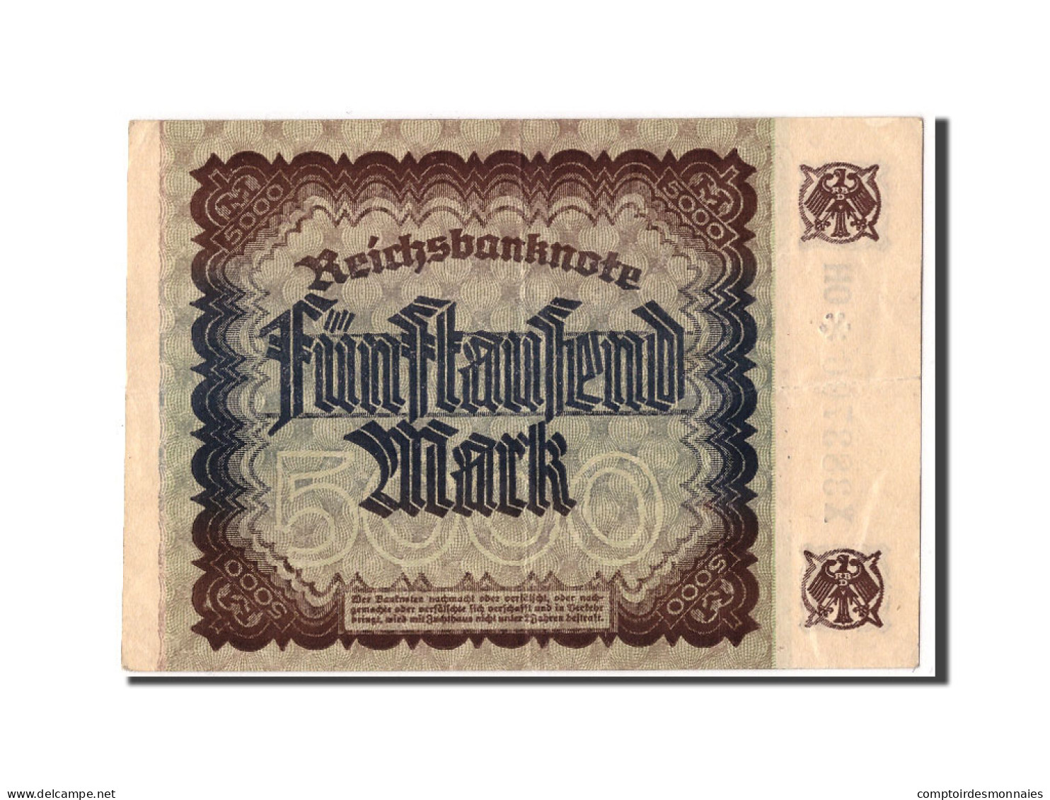 Billet, Allemagne, 5000 Mark, 1922, 1922-12-02, KM:81b, TTB - 5.000 Mark