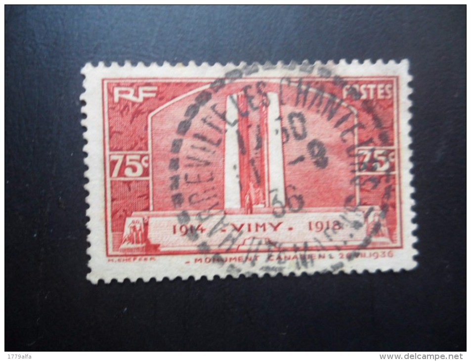 Année 1936 N° 316 Oblitéré Vimy 75c Brun Superbe Cachet Rond Daté 36 - Gebraucht