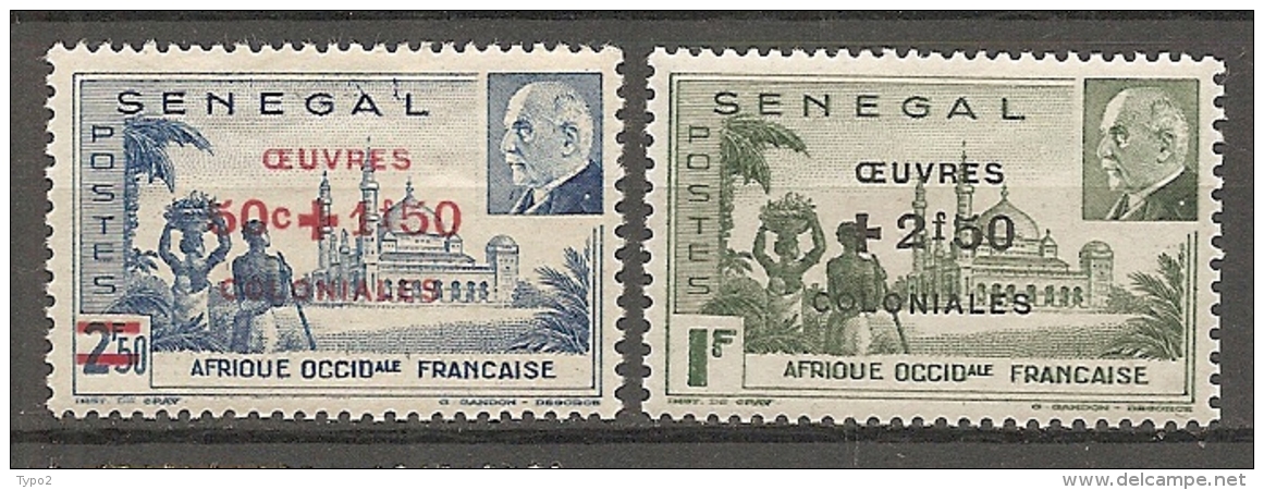 SENEGAL - Yv. N°  187/188   *    Oeuvres Coloniales  Cote  1,6 Euro BE R - Unused Stamps