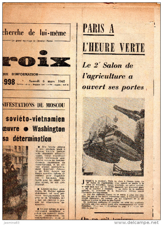 Journal La Croix Du Samedi 6 Mars 1965 - Religion & Esotericism