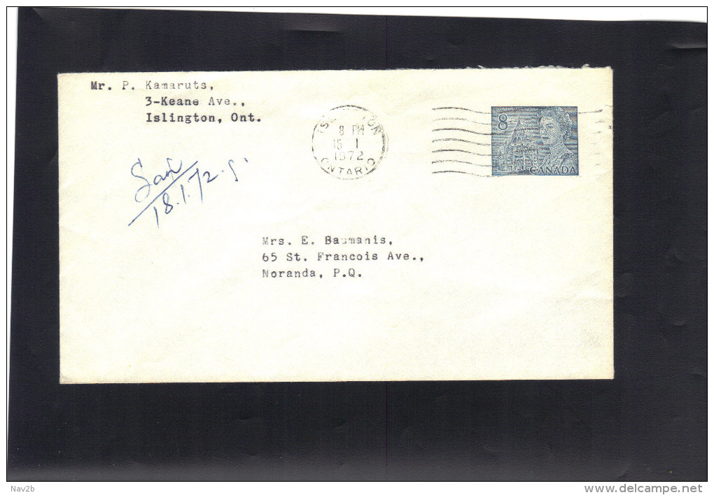 Entier Enveloppe Oblitérée 1972. - 1953-.... Règne D'Elizabeth II