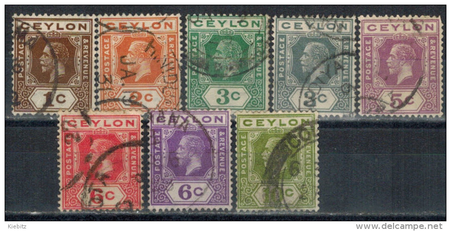 CEYLON 1921 - MiNr: 185-204 Lot  8x  Used - Ceylon (...-1947)