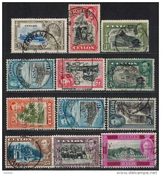 CEYLON 1935 - 1947  -  Lot  12 X  Used - Ceylan (...-1947)