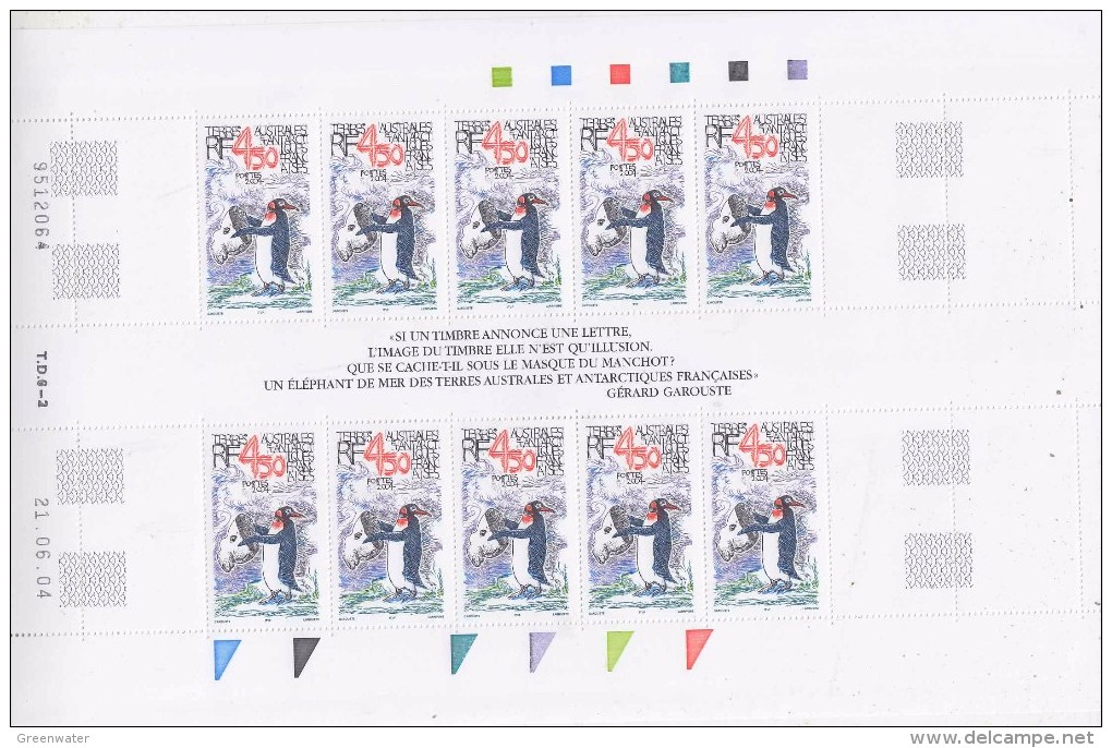 TAAF 2004 Manchot 1v  Sheetlet (unfolded)  ** Mnh (F5811A) - Ungebraucht