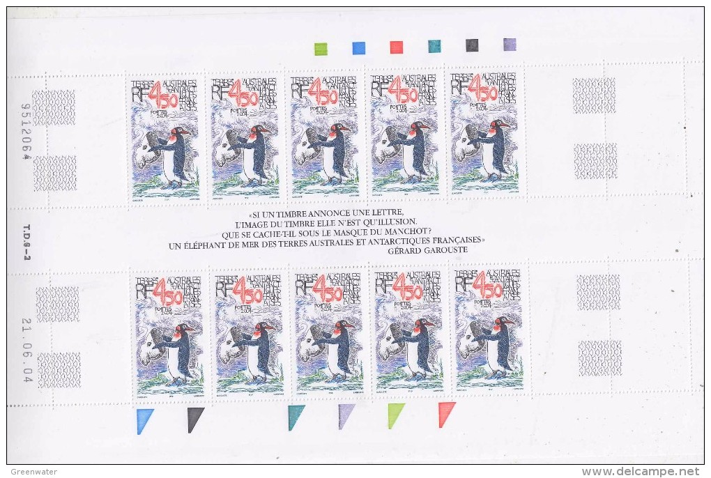 TAAF 2004 Manchot 1v  Sheetlet (unfolded)  ** Mnh (F5811A) - Unused Stamps