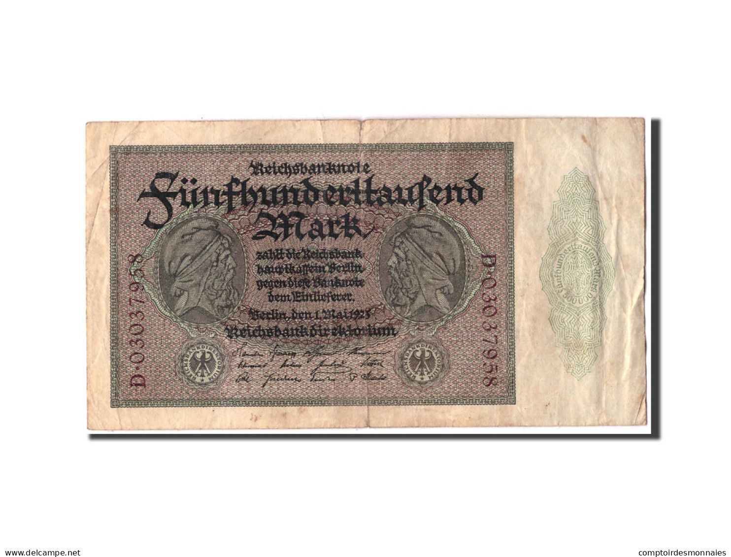 Billet, Allemagne, 500,000 Mark, 1923, 1923-05-01, KM:88a, B - 500.000 Mark