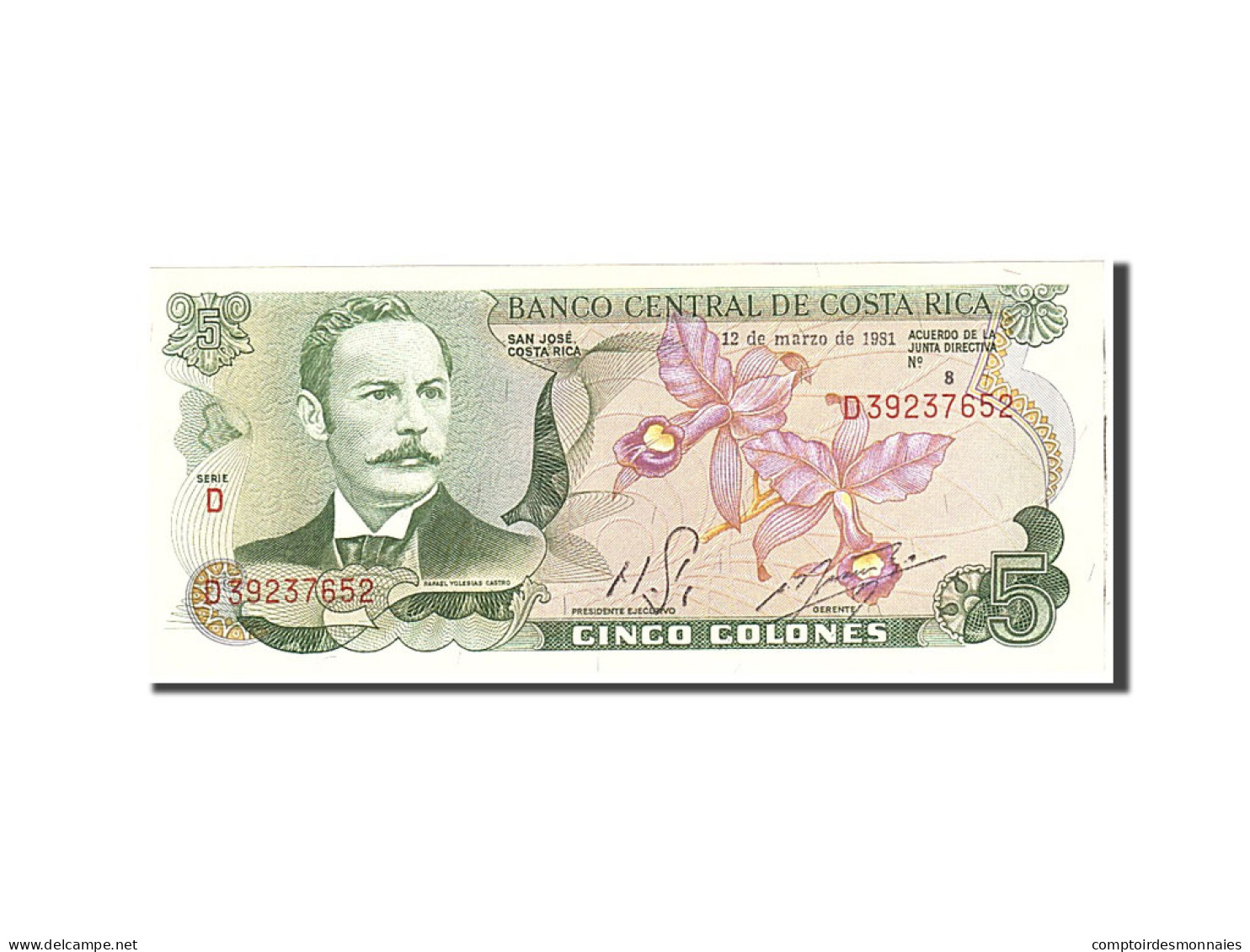 Billet, Costa Rica, 5 Colones, 1981, 1981-03-12, KM:236e, NEUF - Costa Rica