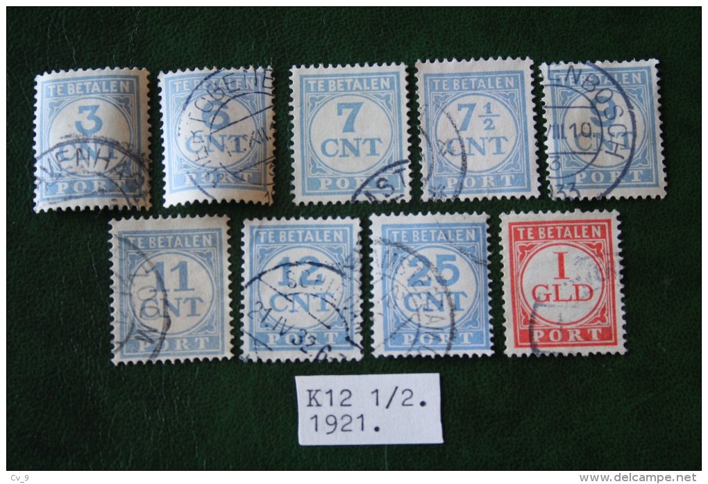 Postage Due Stamp Timbre-taxe Portmarke Selloe De Correos NVPH PORT 69-79 P69-P79 1921-1938 Gestempeld / Used NEDERLAND - Portomarken