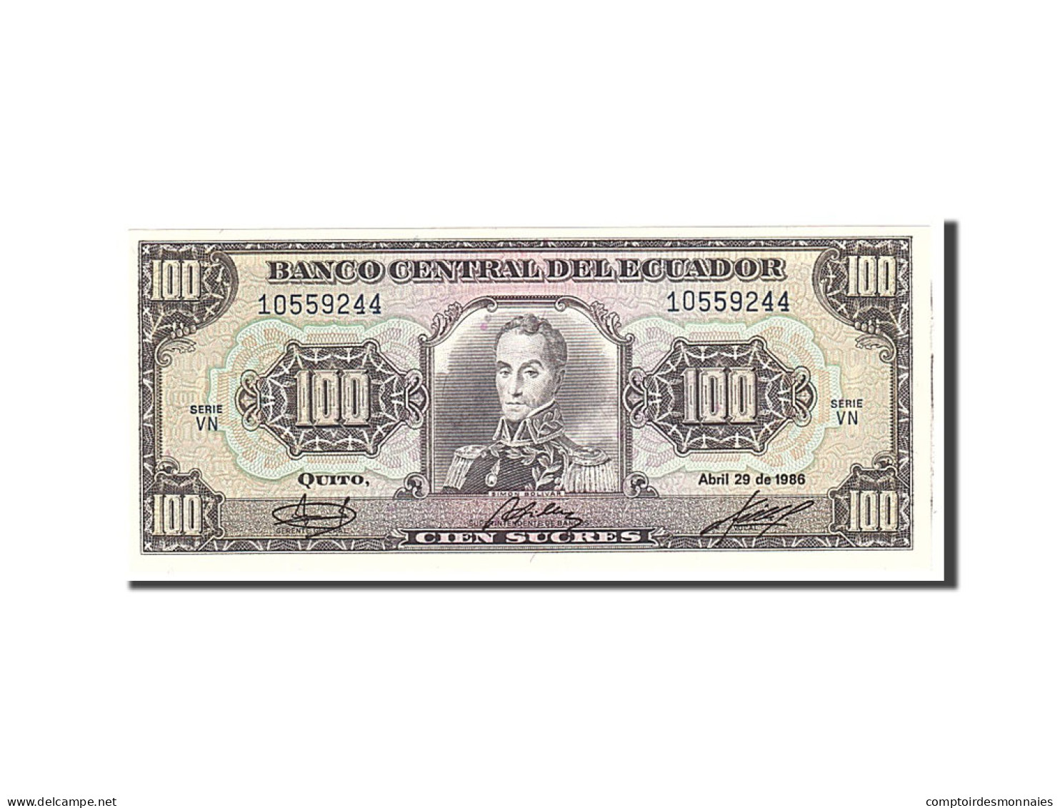 Billet, Équateur, 100 Sucres, 1988, 1988-06-08, KM:123Aa, NEUF - Ecuador
