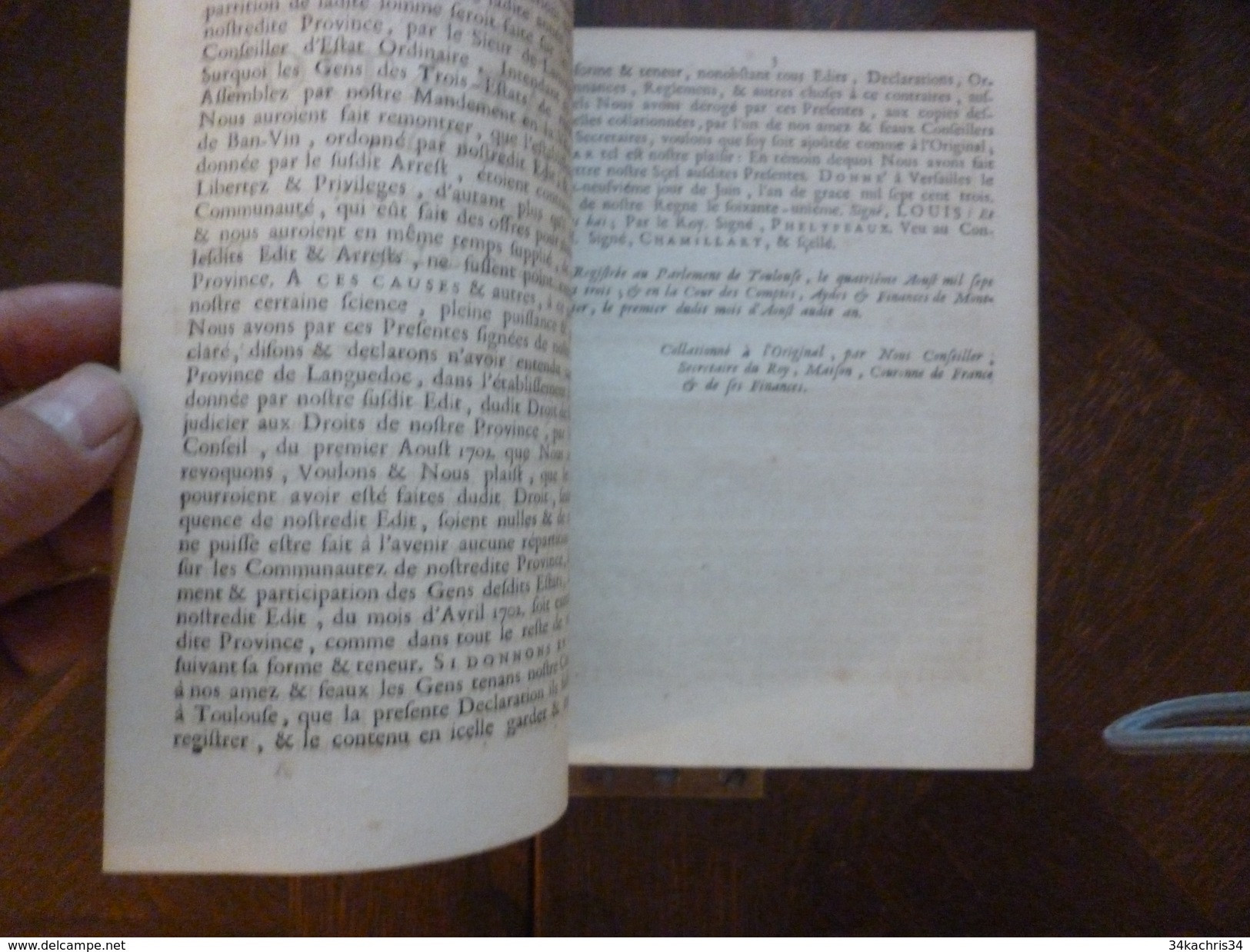 Déclaration Du Roi 19/06/1703 Qui Décharge La Province De Languedoc Du Droit De Ban-vin. Alcool Vin Viticulture - Décrets & Lois