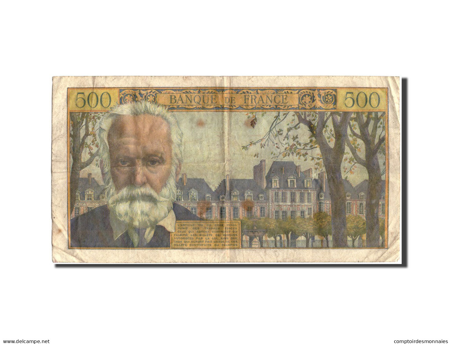 Billet, France, 500 Francs, 500 F 1954-1958 ''Victor Hugo'', 1958, 1958-09-04 - 500 F 1954-1958 ''Victor Hugo''