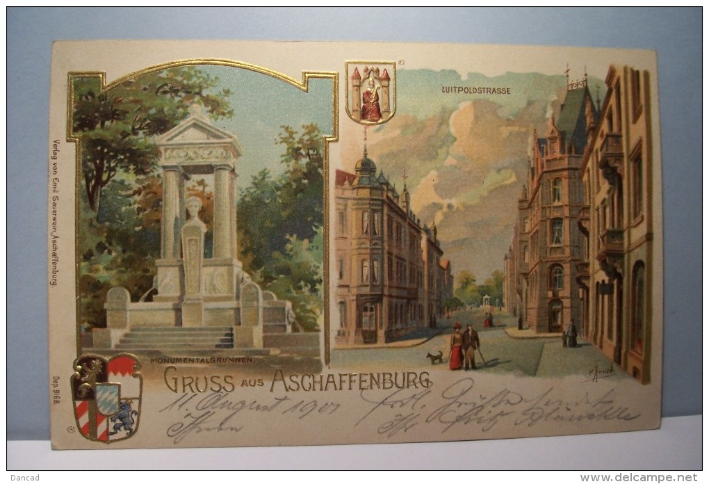 GRUSS  Aus  ASCHAFFENBURG     ---Luitpoldstrasse - Aschaffenburg