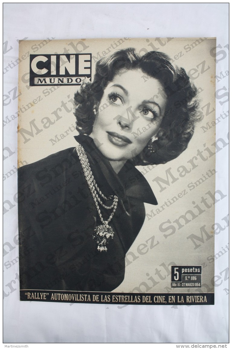 Old Movie/ Cinema Magazine From 1954, Cover: Lorreta Young, Back Cover: Barbara Rush - Revistas