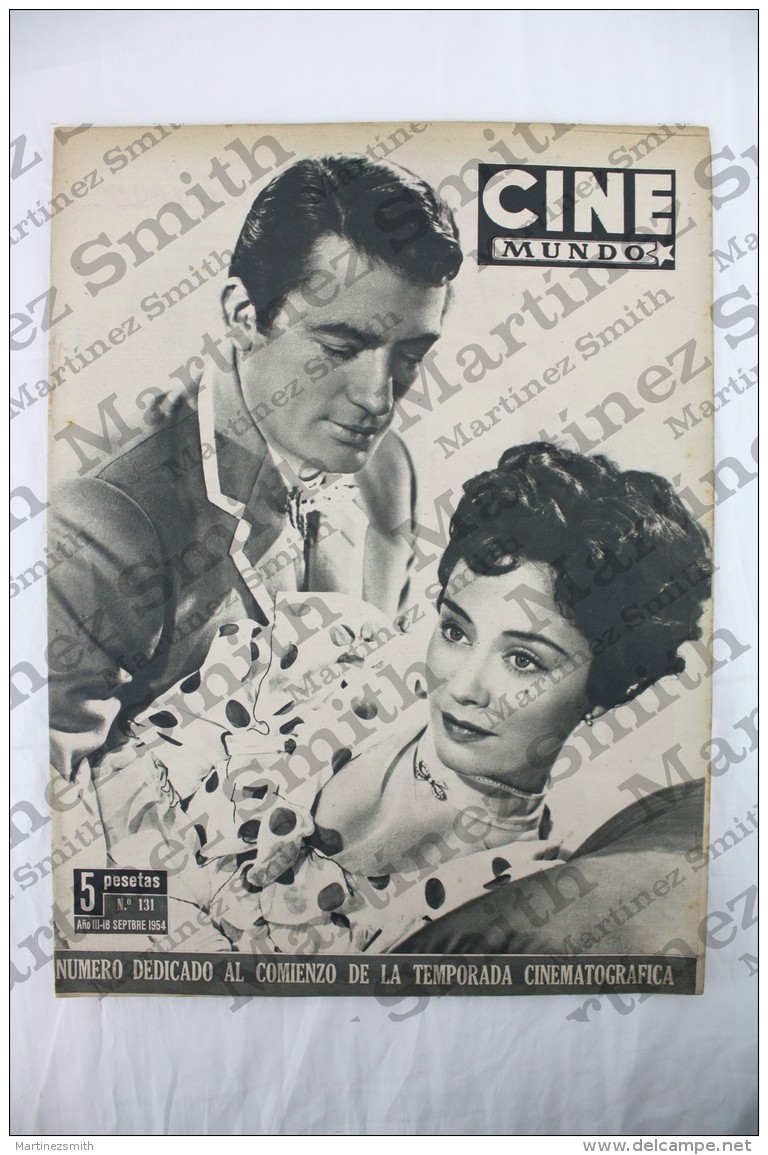Old Movie/ Cinema Magazine From 1954, Cover: Jame Griffiths &amp; Gregory Peck , Back Cover: Mamie Van Doren - Revistas