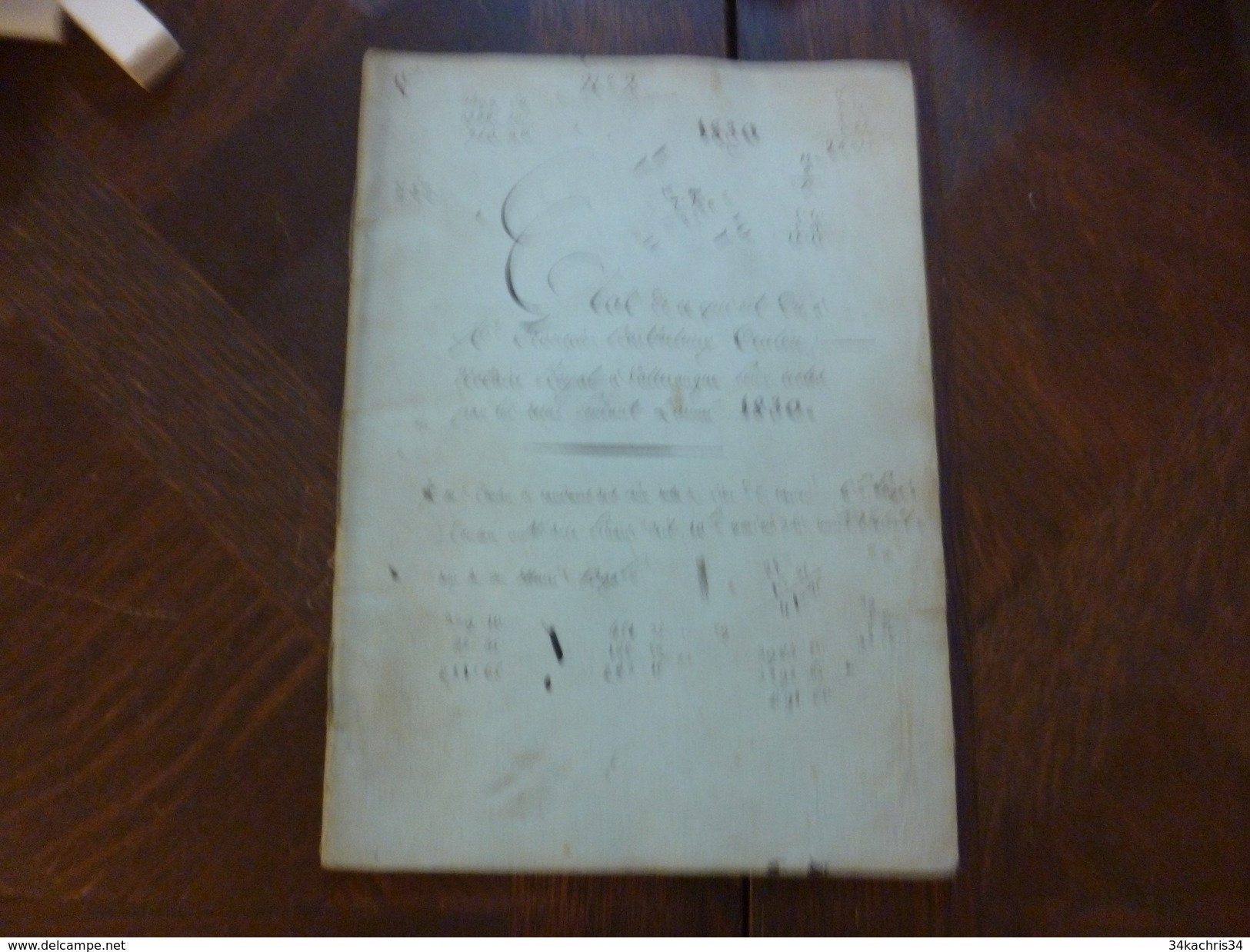 Année 1830 Livre De Compte Manuscrit De Barthélémy Teulon Notaire à Valleraugue Gard 35 Pages - Manuscripts