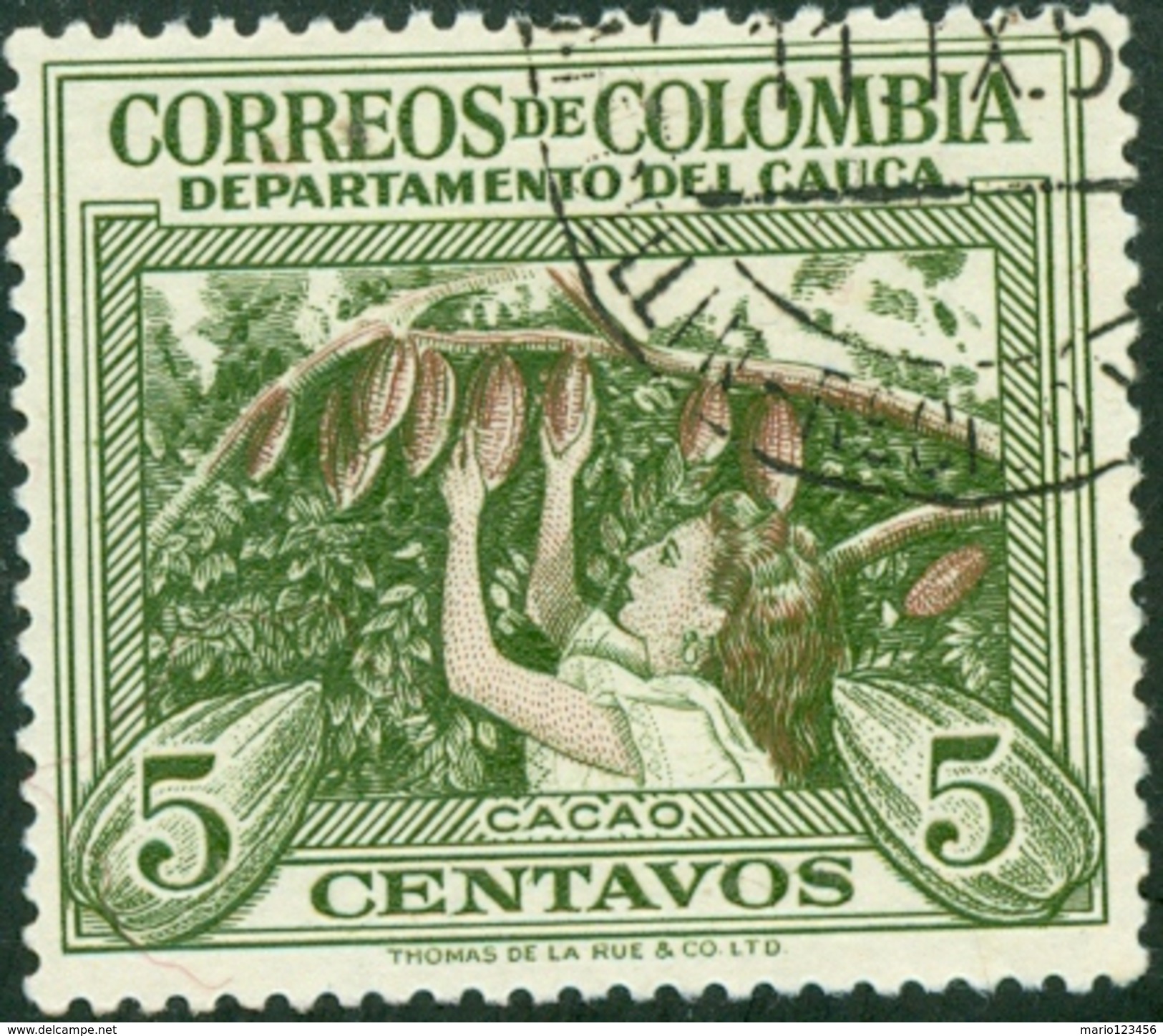 COLOMBIA, 1956, SCENE DALLA COLOMBIA, DIPARTIMENTI, FRANCOBOLLO USATO, Scott 651 - Kolumbien