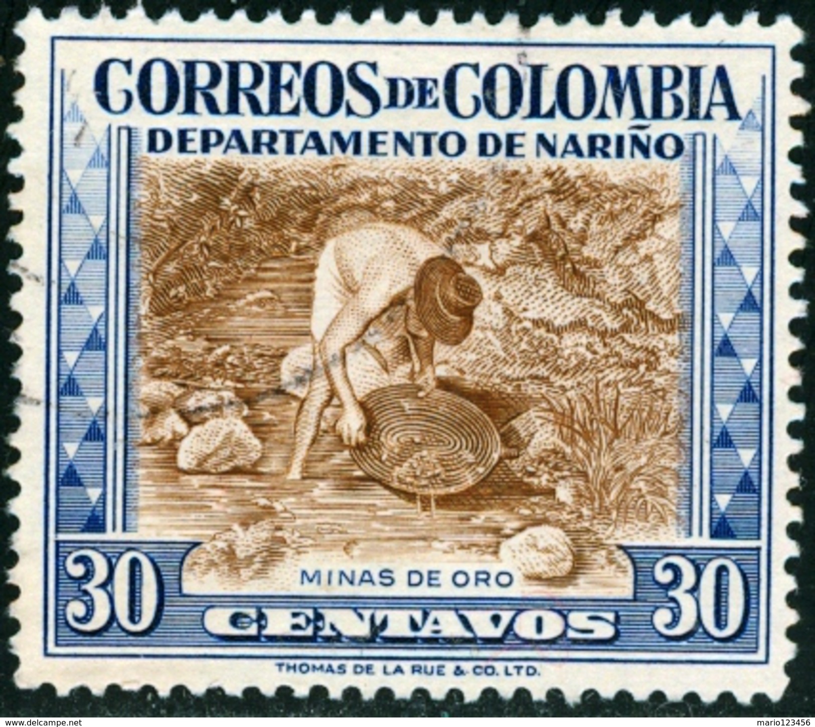 COLOMBIA, 1956, SCENE DALLA COLOMBIA, DIPARTIMENTI, FRANCOBOLLO USATO, Scott 657 - Kolumbien