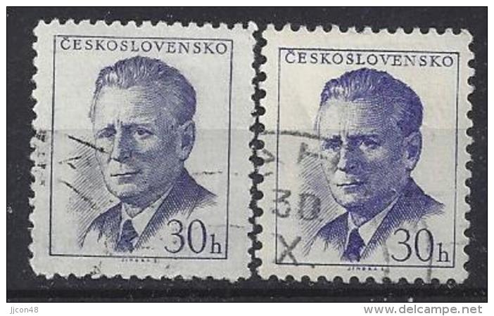 Czechoslovakia 1958  Antonin Novotny  (o) Mi.1081 Aa+C (P 12.5 = 11.75 X 11.25) - Used Stamps