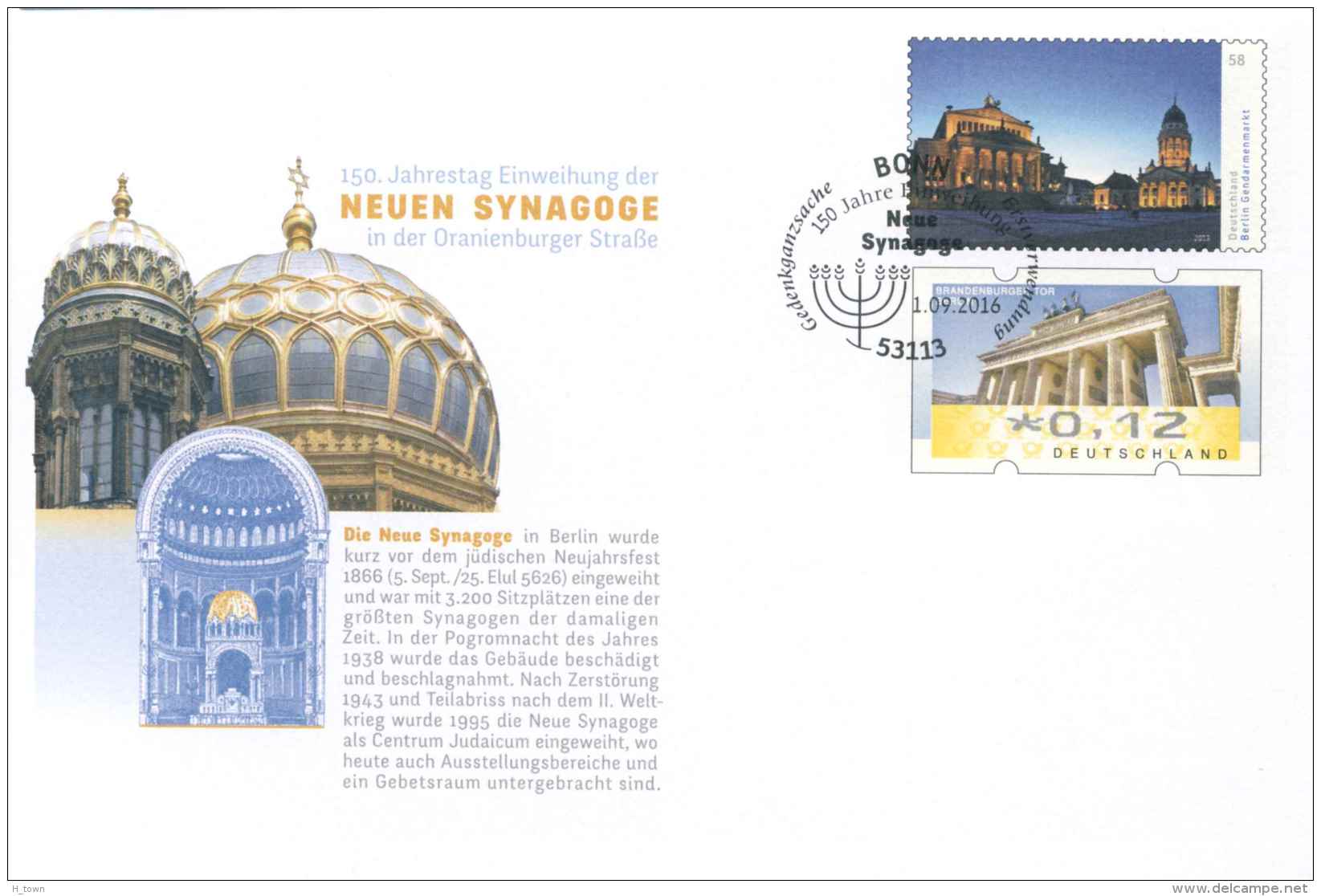 626  Synagogue Berlin: PAP D'Allemagne, 2016 &ndash; Anniversary Of The New Synagogue Berlin, Germany - Judaika, Judentum